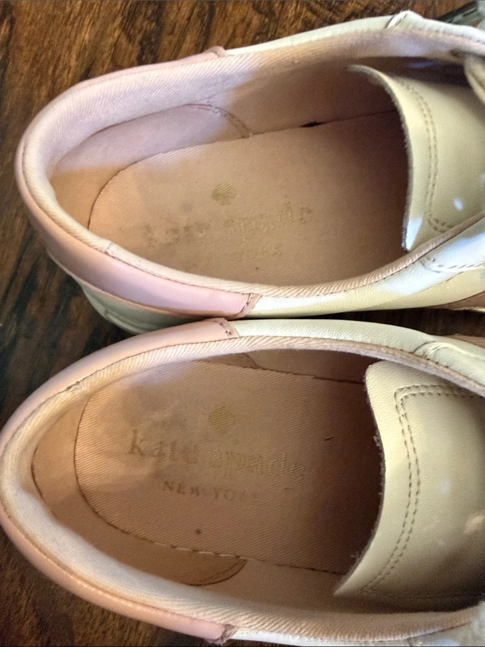 Kate Spade White and Blush Iggy Sneakers, size 7.5